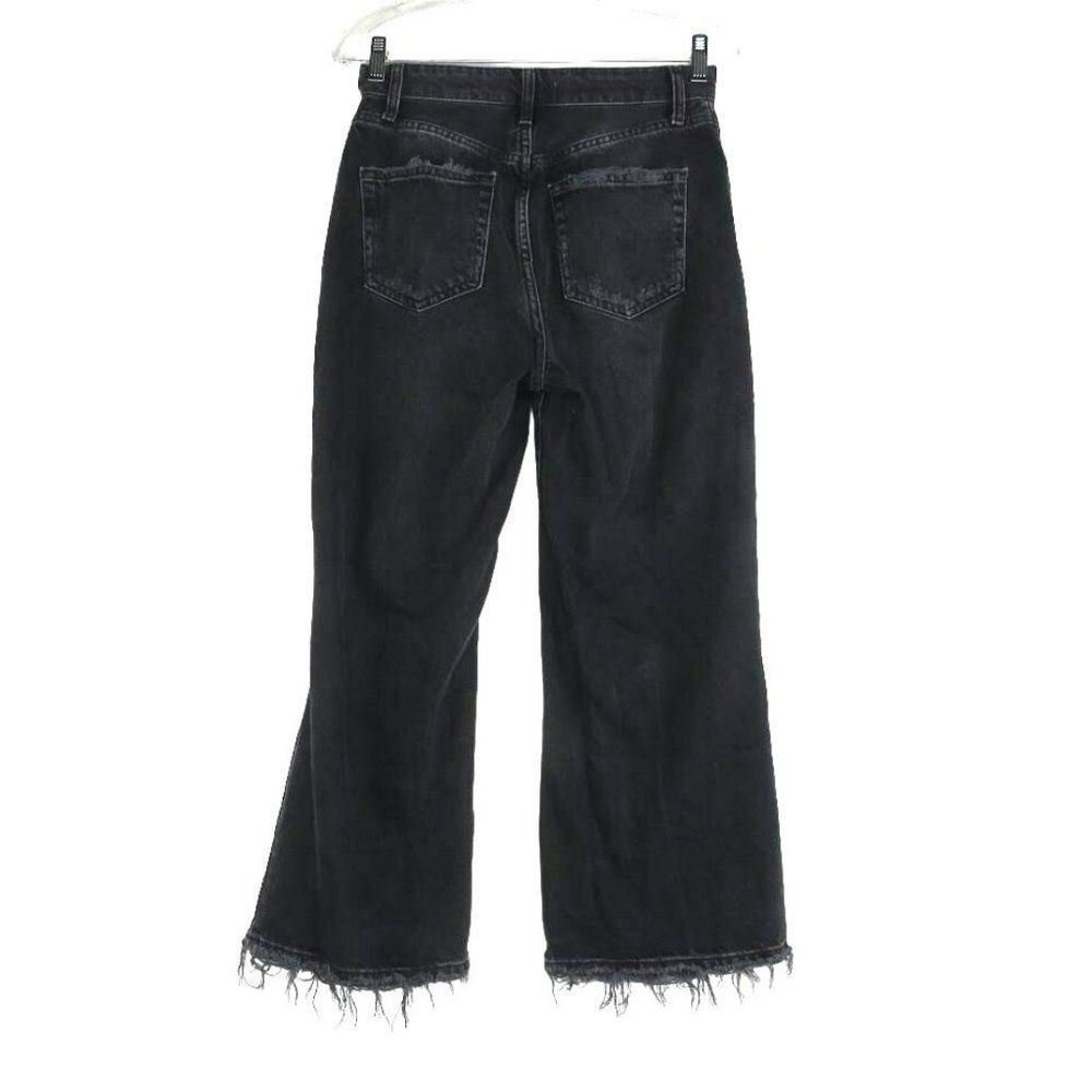 Free People We The Free Destressed Wide Leg Jeans Size 29 Black Denim - Picture 3 of 14